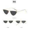 Metal-framed cat-eye sunglasses with light-colored lenses, for men and women
