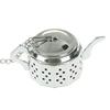 Roztomilá nerezová konvička na čaj s čajovým sítkem na koření a bylinky a podnos