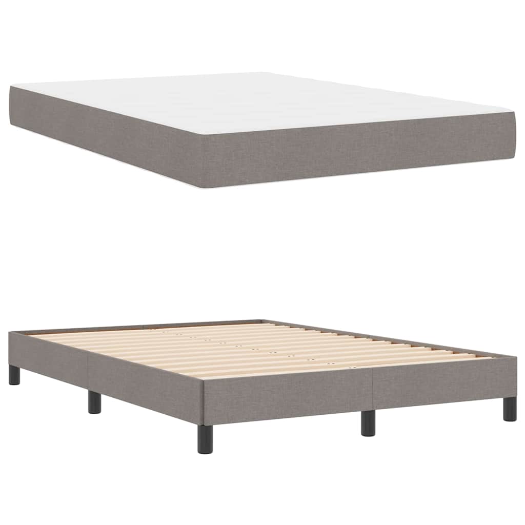 Box Spring Bed with Mattress Taupe 140 x 190 cm Fabric