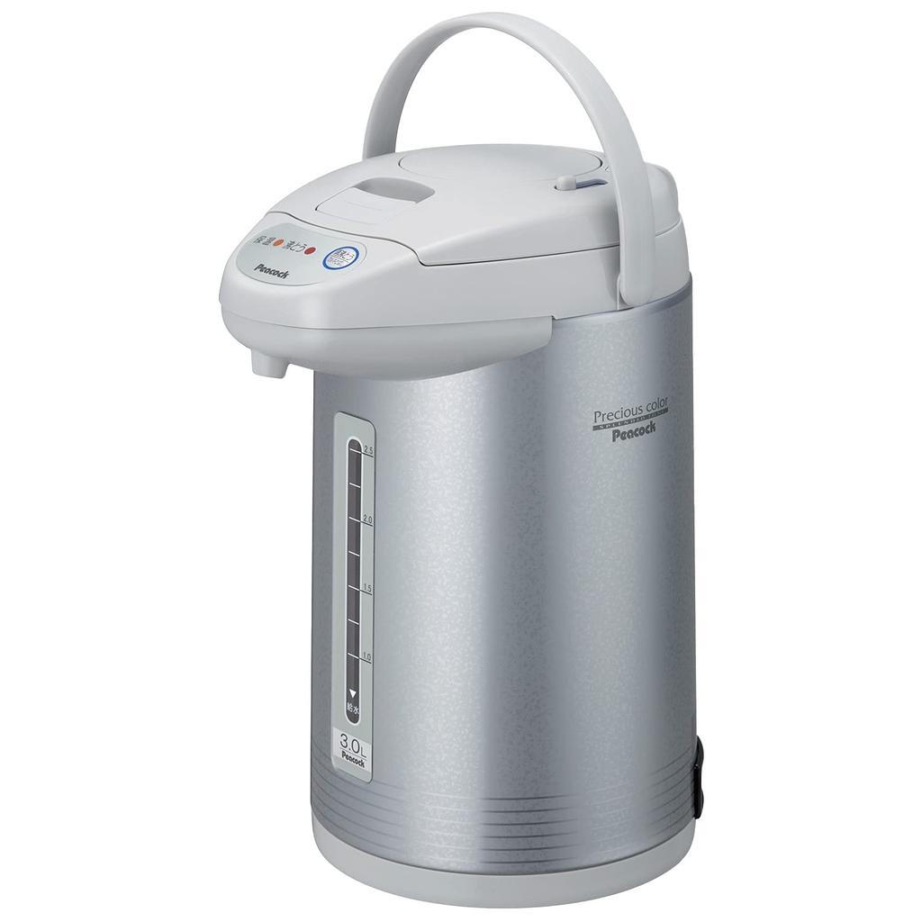 Peacock Electric Boiling Air Pot (Chlorine Remover), 3.0L, Satin Gray, WCI-30(HS)