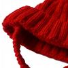 Pet Knitted Hat Red Warm Dog Beanie with Ear Holes Festive Winter Warm Pet Headwear Knitted Hat for Small Medium Dogs