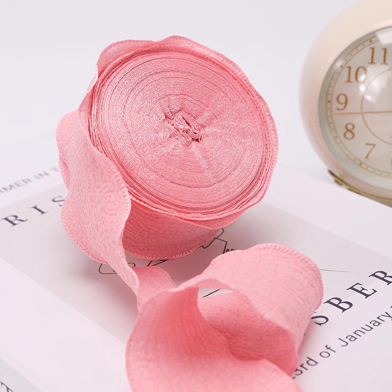 Panglică de In de Calitate Superioară: Volane elastice plisate de 4 cm pentru buchet de Ziua Mamei sau ambalaj cutie tort.