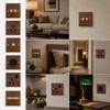 86 Type Wall Light Switch Panel Walnut Wood Brass Lever Wall Switch  Cafe Renovation