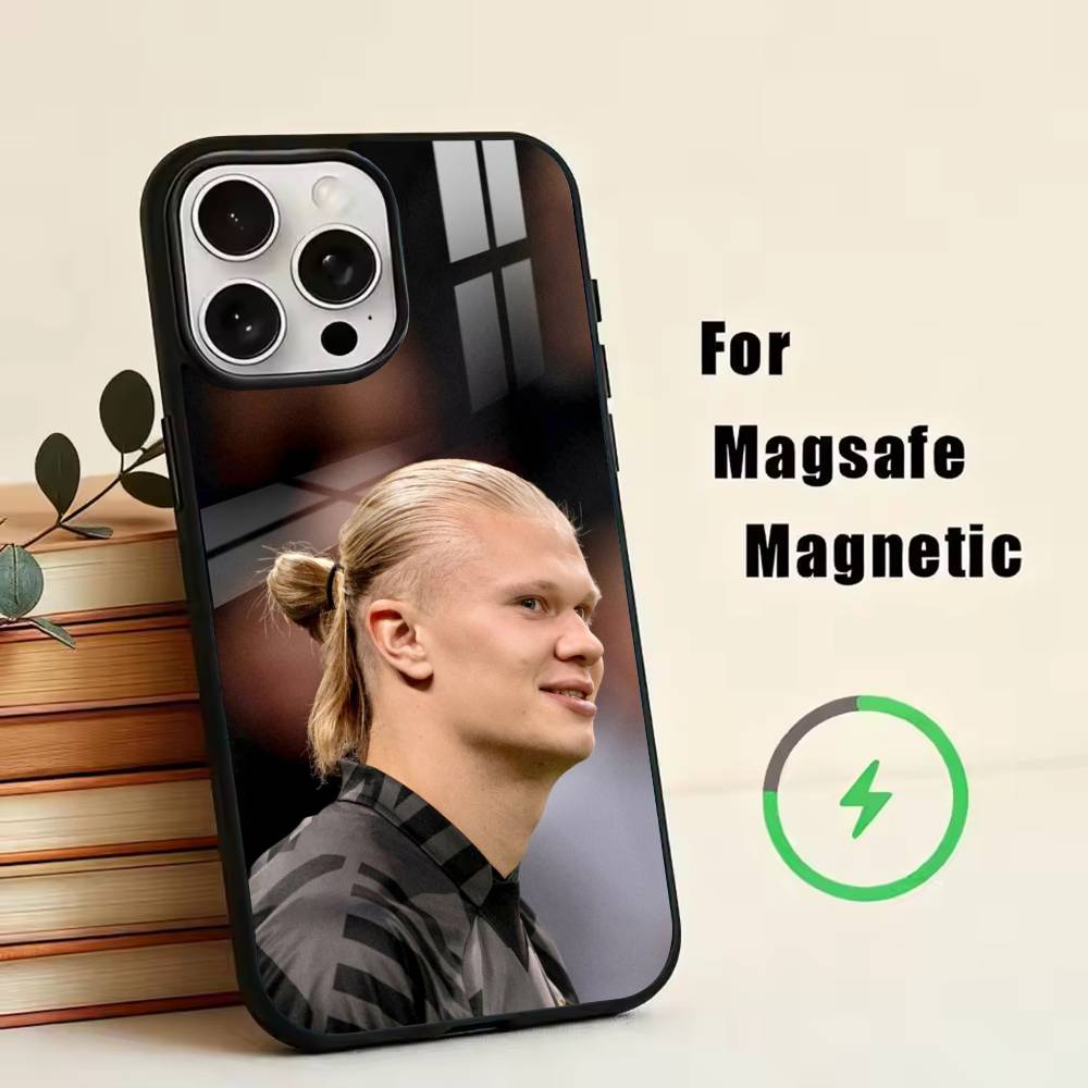 

E-Erling Haaland Phone Case For iPhone17,16,15,14,13,12,11 Plus,Pro Magnetic with Magsafe Wireless Charging iPhone15PRO