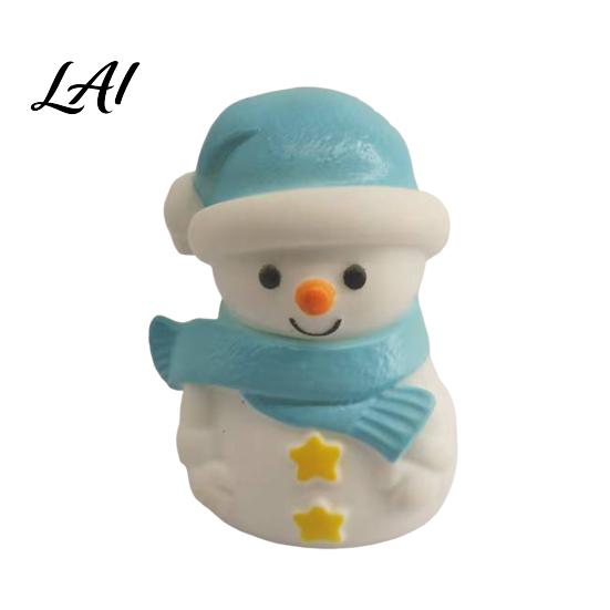 Cute Holiday Decorations for Micro Landscape Christmas Vinyl Figurines Santa Claus Snowman Reindeer Mini Statue Small Cake Toppers Desktop
