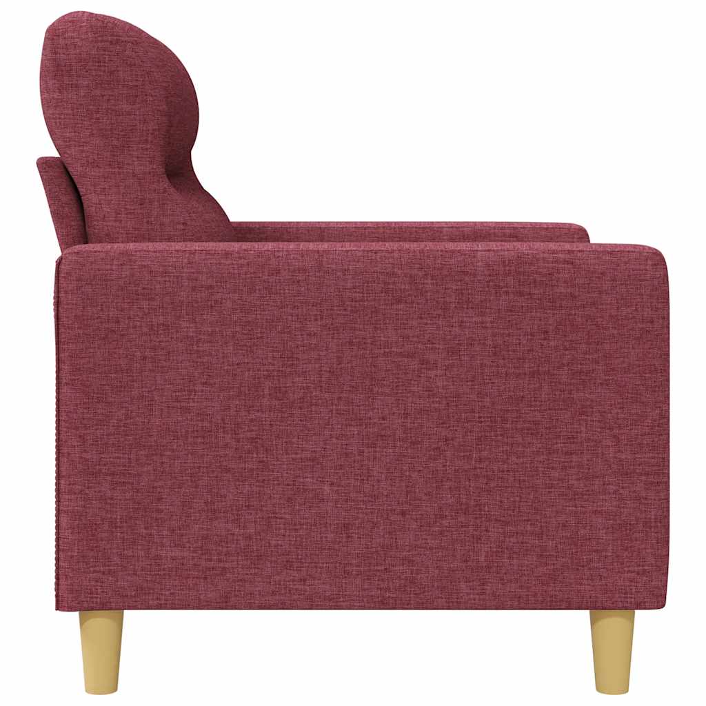 3 Seater Sofa Burgundy 180 Cm Fabric