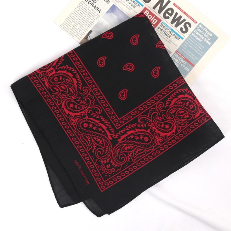 Unisex Cotton Bandana Kerchief Hip Hop Black Hair Band Neck Scarf Sports Headwear Wrist Wraps Head Square Scarves Handkerchief
