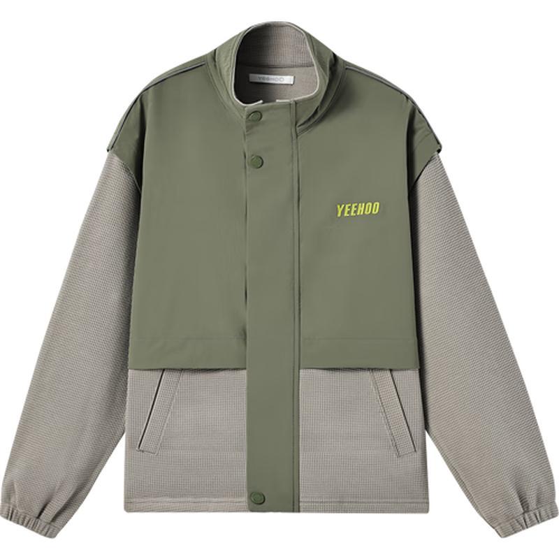 YEEHOO Boys  Faux Two-Piece Stand-Up Collar Outerwear 130