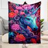 1pc Rainbow Unicorn Sky blanket Soft and Warm for Sofa Office Camping Travel Livingroom Great Gift for Friends and Family Comfortable