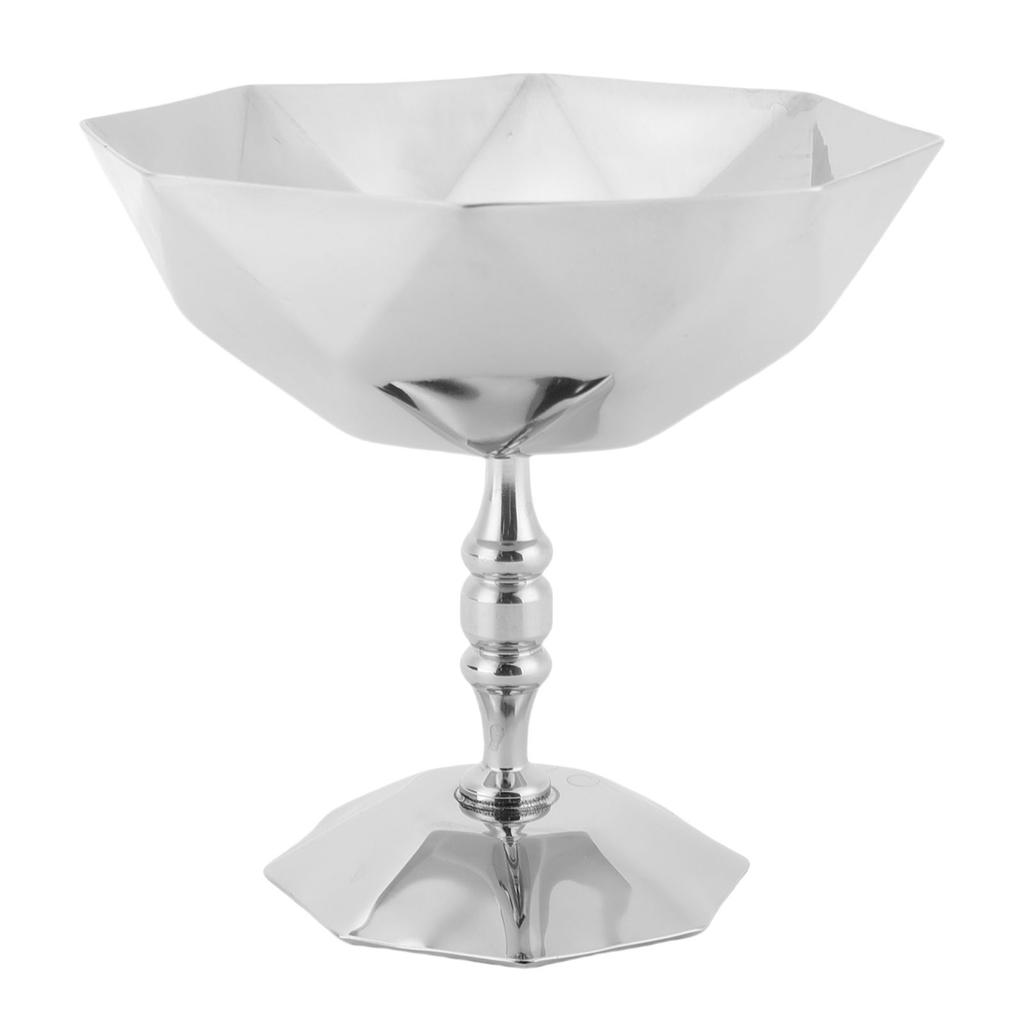 Nachtischbecher mit Fuß Multifunktionale Spülmaschinenfeste Edelstahl Eisbecher mit Fuß für Pudding Salat Snack