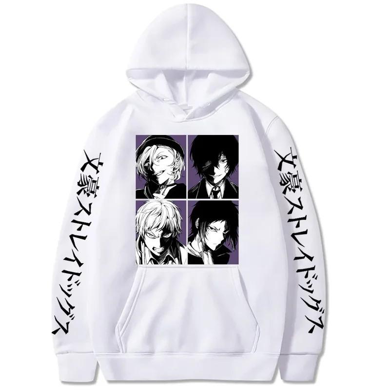 Bungou Stray Dogs Japanese Animation Hoodie Vintage Unisex Pullover Men Vintage Graphic Hoody Tops Oversize Clothing