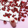 100pcs Valentine's Day 3D Red Heart Nail Charms - Scent-Free, DIY Manicure Decorations for Hands & Feet