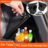 Trunk Organizer Side Storage Box For Tesla Model Y Juniper Boot Organizer Flocked TPE Mat Anti-dirty 2026 Car Travel Accessories