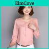 Elegant Summer Female Shirt Long Sleeve Blouse Button Women Office Chiffon Ruffle Tops For Stylish Comfort