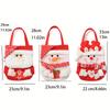 Christmas Gift Tote Bags Set of 3 Festive Cartoon Characters Santa, Snowman, Reindeer with Flip Hat Closure for Holiday Candy, Gifts