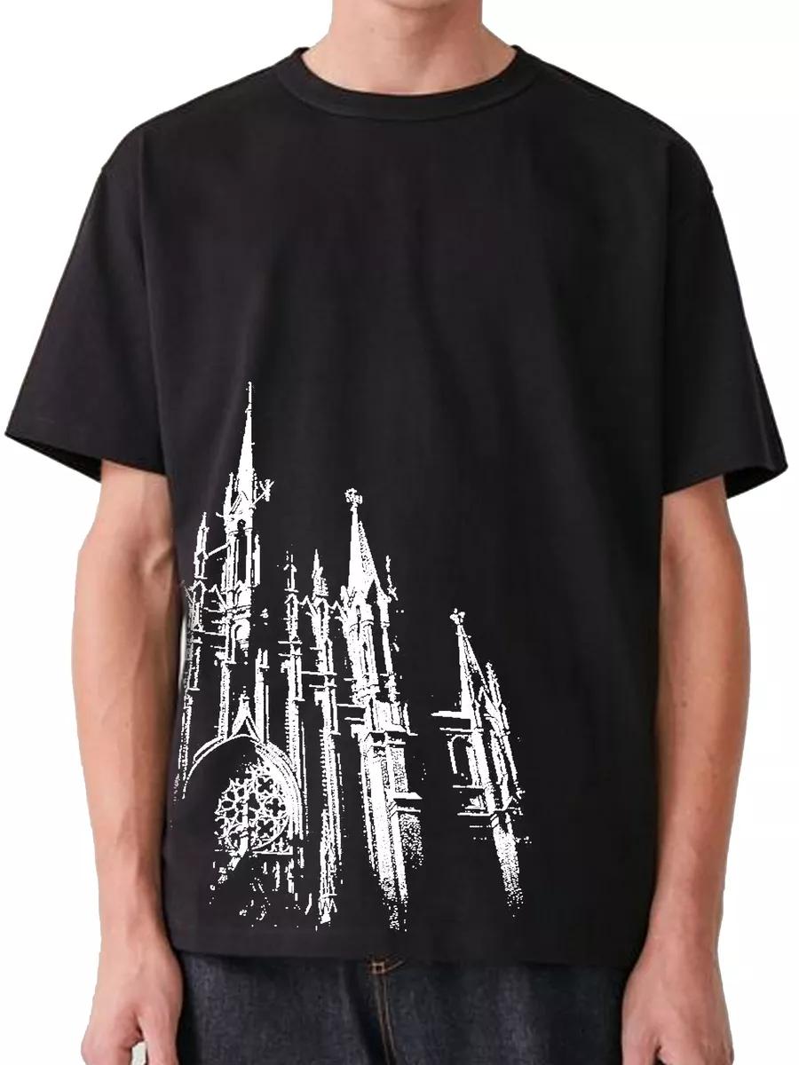 Black T-shirt with Axes print XL