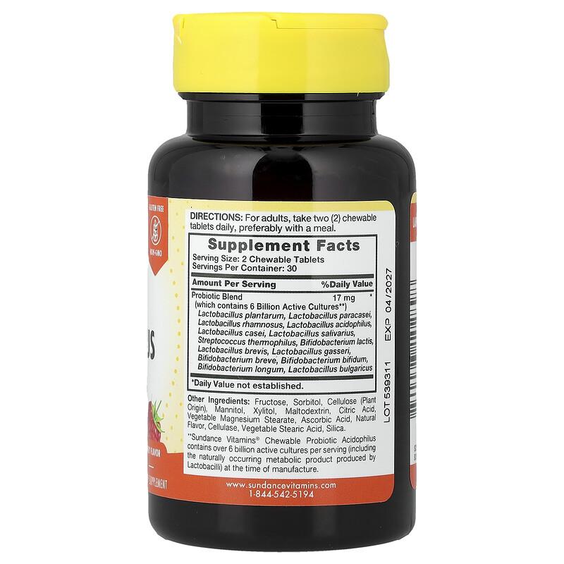 Chewable Probiotic Acidophilus, Berry, 60 Chewable Tablets (8.5 mg per Tablet)