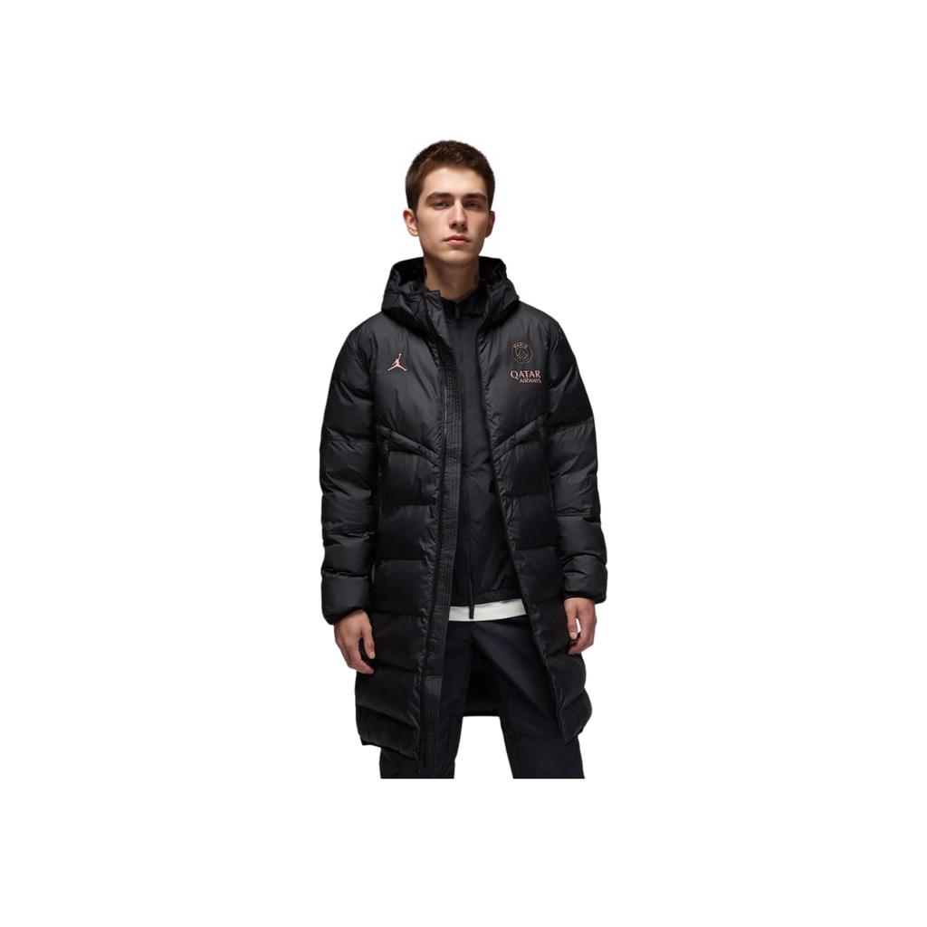 Jordan Paris Saint-Germain Strike Windrunner Storm-FIT Hooded Warm Waterproof Long Sleeve Parka Men Outerwear Black Rust-Pink FV3550-011