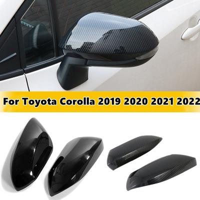 For Toyota Corolla     Car Rearview Side Mirror Cover Wing Cap Exterior Door Housing Shell Trim ABS Carbon Fiber