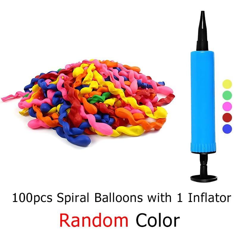 100 Stück Ballons in zufälliger Farbe mit aufblasbarem Gerät, spiralförmig, lang, Macaron, Herzform, Latexballon, Hochzeit, Geburtstagsparty-Dekorationen ZYF