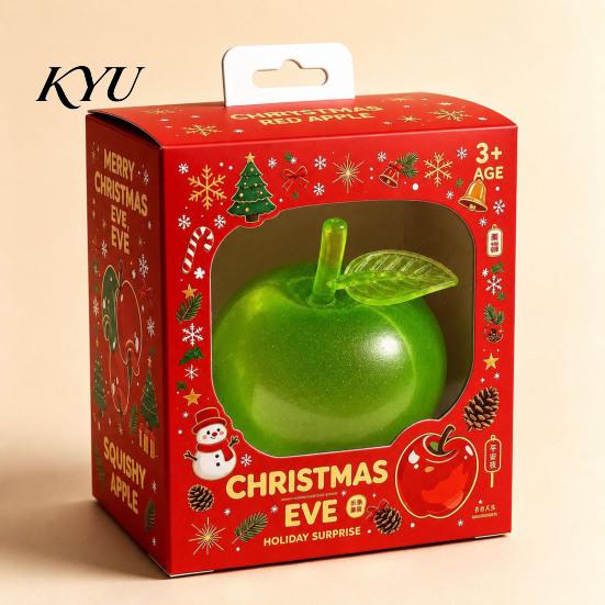 Office Stress Reliever Fruit Squeeze Sensory Toy, Christmas Shaped Soft Slow Rise Fidget Gift for Kids Cute Novelty Relief Toy Adults Anxiety