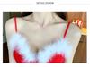 Christmas Low-Cut Sexy Fur Patchwork Camisole Bodycon Mini Dress - Hot Girl Slim Fit Short Skirt