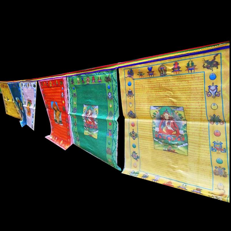 10 v 1 náboženské vlajky Tibetské buddhistické potřeby Barevný tisk Modlitební vlajka 3M