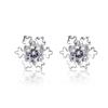 S925 Silver Korean Snowflake Zircon Stud Earrings for Women - Elegant, Simple Design, Ideal Christmas Gift.