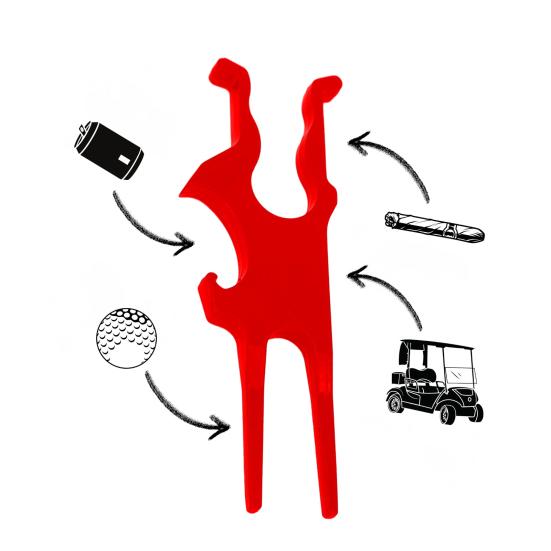 Golfholder Divotverktøy Magnetisk Golfholder for Golfbil 3-i-1 Golfholder med Divotverktøy Klemme Ballmarkør Ølåpner Gave til Golfere