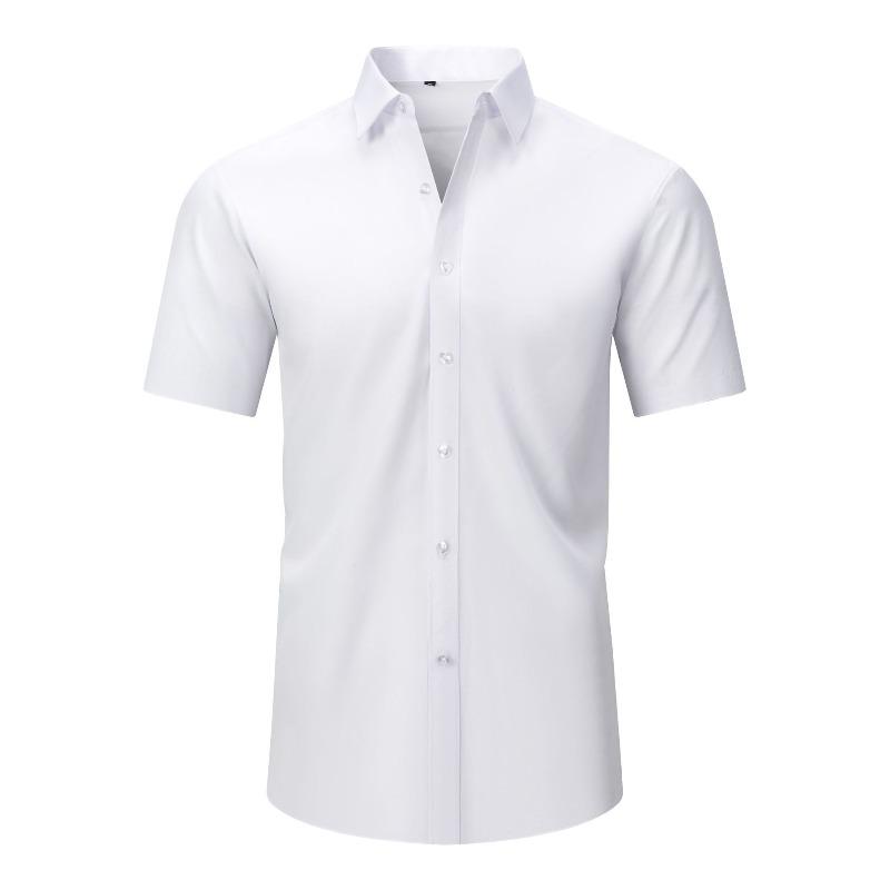 Men 4-Way Stretch Long Sleeve Open Front Shirt, Wrinkle Resistant Thin Business Casual Dress Shirt for Amazon Cross-border