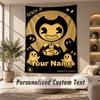 Tapestry Custom Name Text, Wall Hanging Tapestry Home Room DecorBendy and the Ink Machine