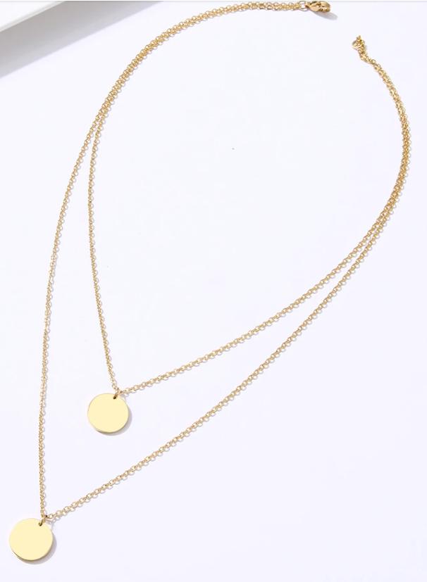 Gold Necklace Women's Chain Celebrity Steel Pendant Smooth Hoops