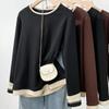 Maglioni Top Donna Maniche Lunghe Autunno Inverno Blusa Imbottita Oversize Collo Alto Mezzo Collo Camicia a Maniche Lunghe Larga Pullover Slim Top