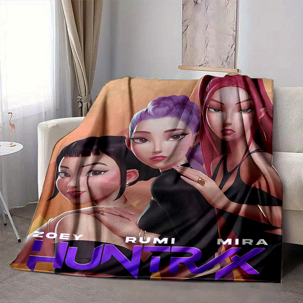 1 Stück K-Pop Dämonenjäger Flanelldecke, Weich Hautfreundlich mit Digitaldruck, Verschiedene Größen erhältlich für Familie, Freunde, Geburtstag