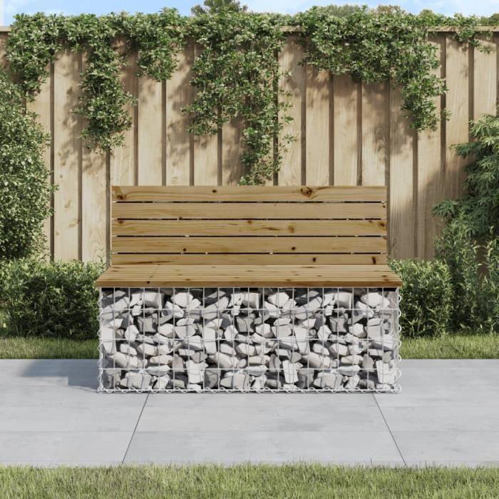 VidaXL Banc de jardin design gabion 103x70x65 cm bois de pin imprégné 834376
