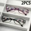 2pcs Elegant Rectangular Reading Glasses for Men & Women - Presbyopic PC Frame, Ideal for Teachers, Students & Casual Readers