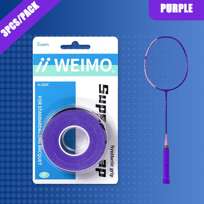 3 Pcs/Pack Badminton Hand Rubber Wrap Around Handle With Anti-Slip Sweatband Grip Handle Leather Badminton Hand Rubber