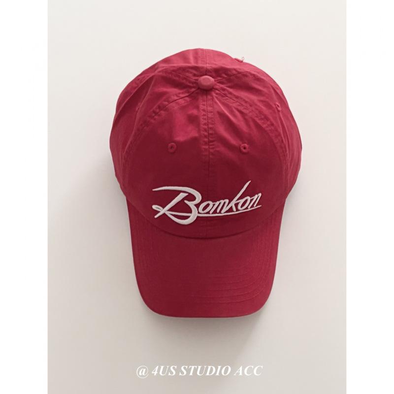 Embroidered Letter Baseball Cap Women S Spring Soft Top Curved Brim Versatile Face Small Pink Cap M55—59cm красный