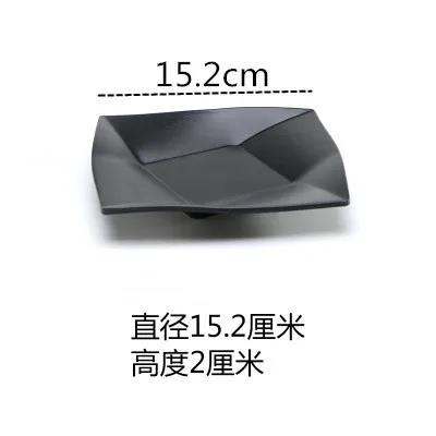 Матовая Черная Тарелка Меламиновая Посуда Тарелка для Закусок Квадратная Пластиковая Обеденная Тарелка Кухонные Принадлежности Коммерческая Гриль-Вертел Гарниры