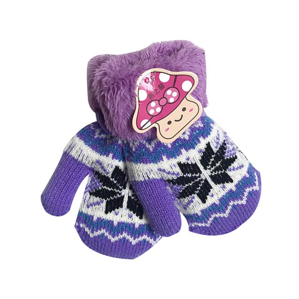 Móda Zimní děti Kluci Dívčí Rukavice Pletení Teplé Měkké Tlusté Roztomilé Dětské Rukavice