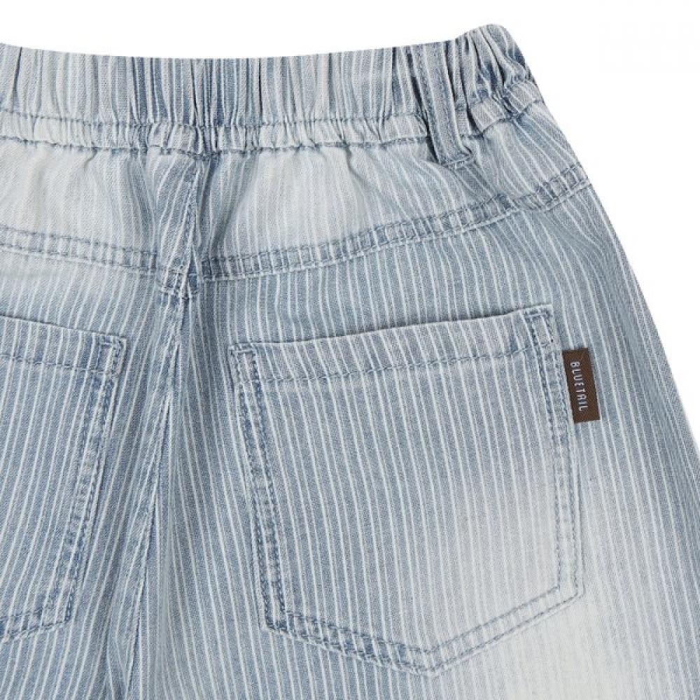 Bluetail Blue Stripe Half Length Denim Pants Azc3pt01bu