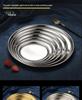 Gold-Plated Stainless Steel Multi-Purpose Round Grill Pan and Plate for BBQ, Cakes, Desserts, Fruits, Vegetables, High-End Hotel Quality.