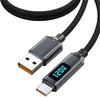Crystal Shine 120W Ultra-Fast Type-C Charging Cable with Smart Display for Huawei Honor