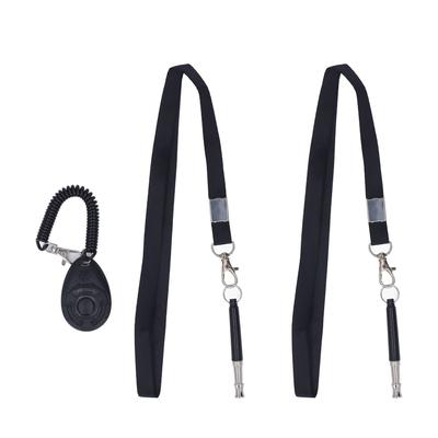 2Pcs Dog Whistle Black 3in Long Adjustable Pitch Strong Metal Silent Dog Whistle with Lanyard for