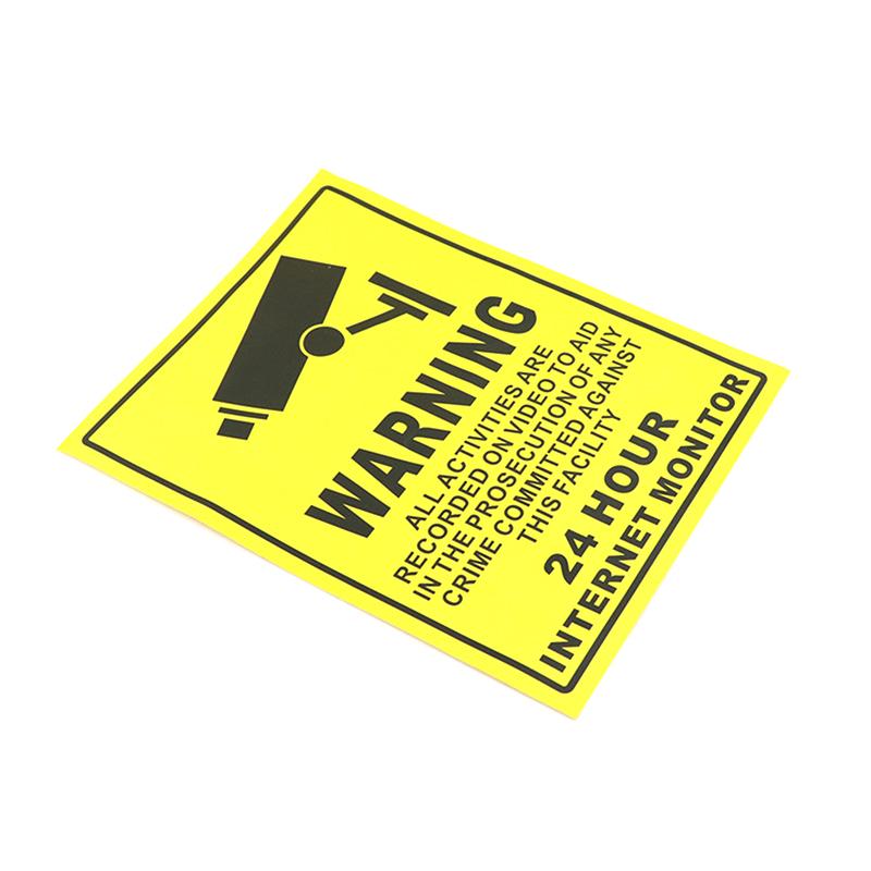 

1Pcs Warning Stickers Surveillance Security Camera Alarm Sticker Waterproof Cctv Video Warning Tape Home Store Decal Signs Onesize