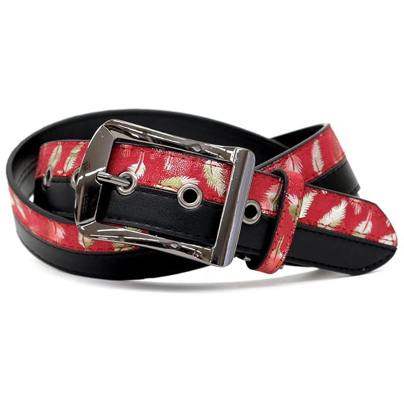 

[BEEL] belt men s casual Japanese pattern design size adjustable Fashionable red