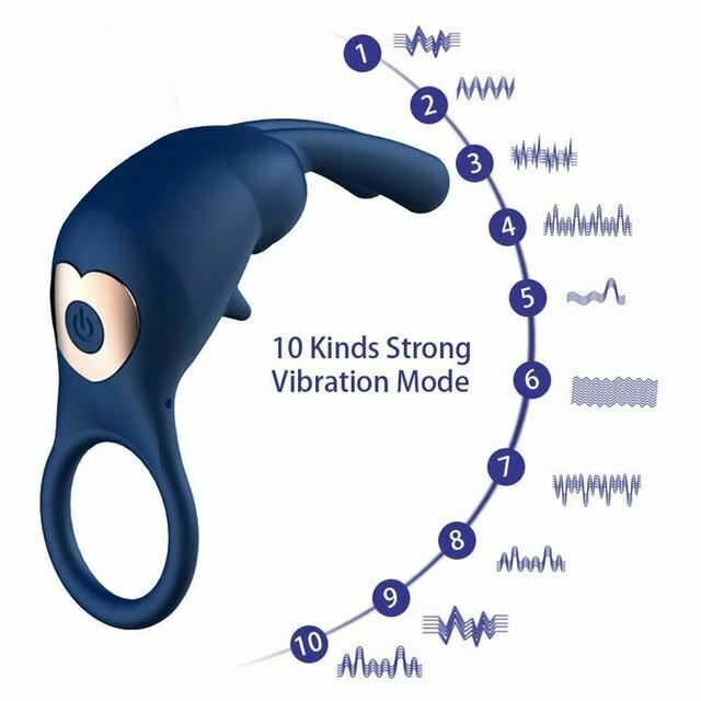 Rabbit Ring Vibrations Clitoral Testicles Stimulation Rings