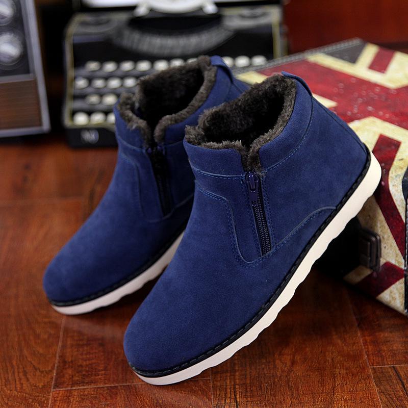 Snow Boots Men's Winter Fur Integrated Bread Men's Shoes Plush Thickened Warm and Cold Proof Outdoor Anti-skid Northeast Cotton Shoes