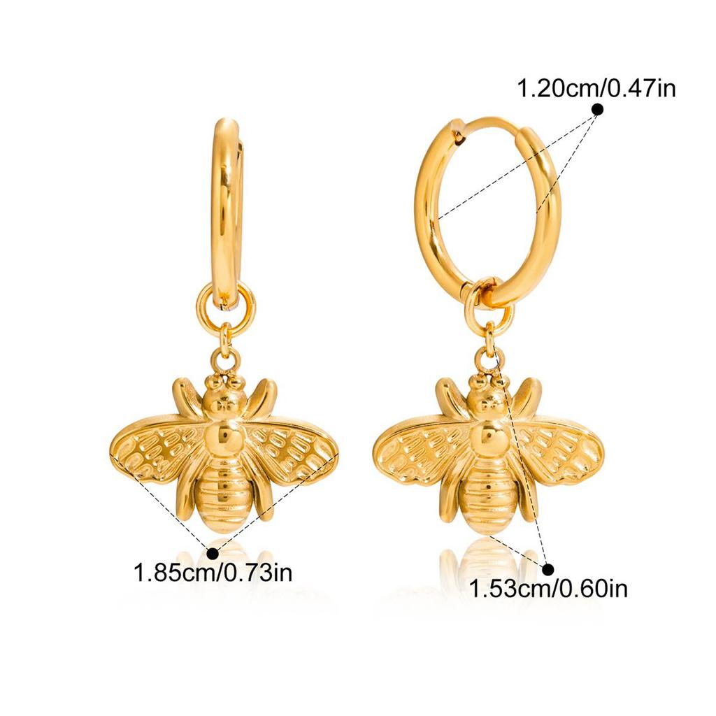 Yori Edelstahl Bienenanhänger Ohrstecker Hell Anti-Allergie Wasserdicht Charme Textur Hohe Qualität Schmuck