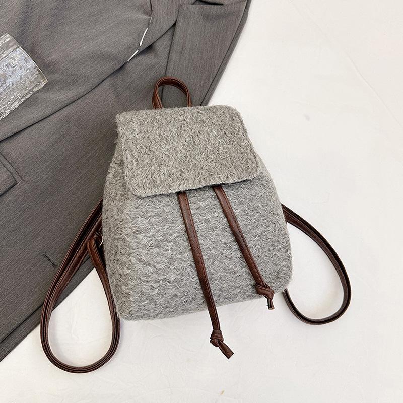 

Рюкзак в иностранном стиле, женская мода, минималистичный шерстяной рюкзак для студентов серый